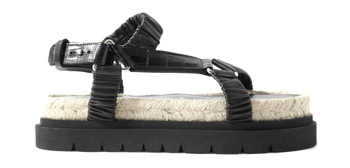 Noa ruched and croc-effect leather espadrille platform sandals, 3.1 Phillip Lim
